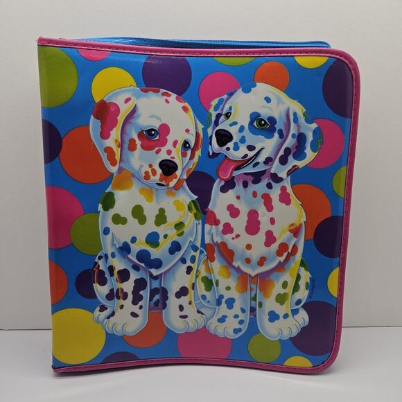 other Other - Lisa Frank Vintage 90's 3 Ring Binder Spotty And Dotty Zip Up